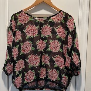 Chiffon Flower Print Crop Top